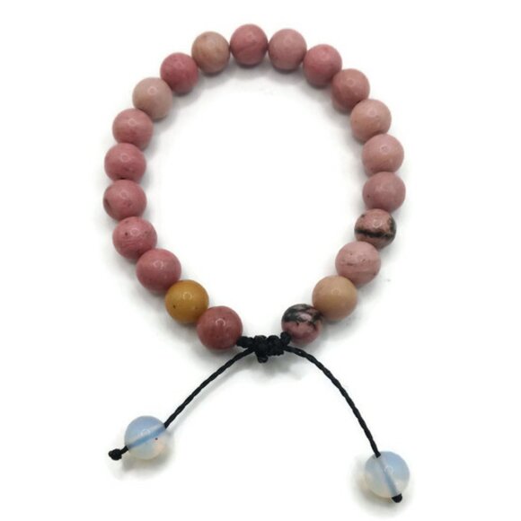 Handmade Bracelet in Natural Rhodocite Stone Spiritual Amulet - Picture 2 of 6